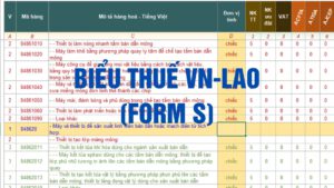 Biểu thuế nhập khẩu ưu đãi đặc biệt Việt Nam Lào