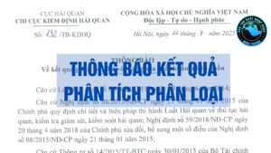 Thông báo về kết quả phân loại hàng hóa xuất nhập khẩu